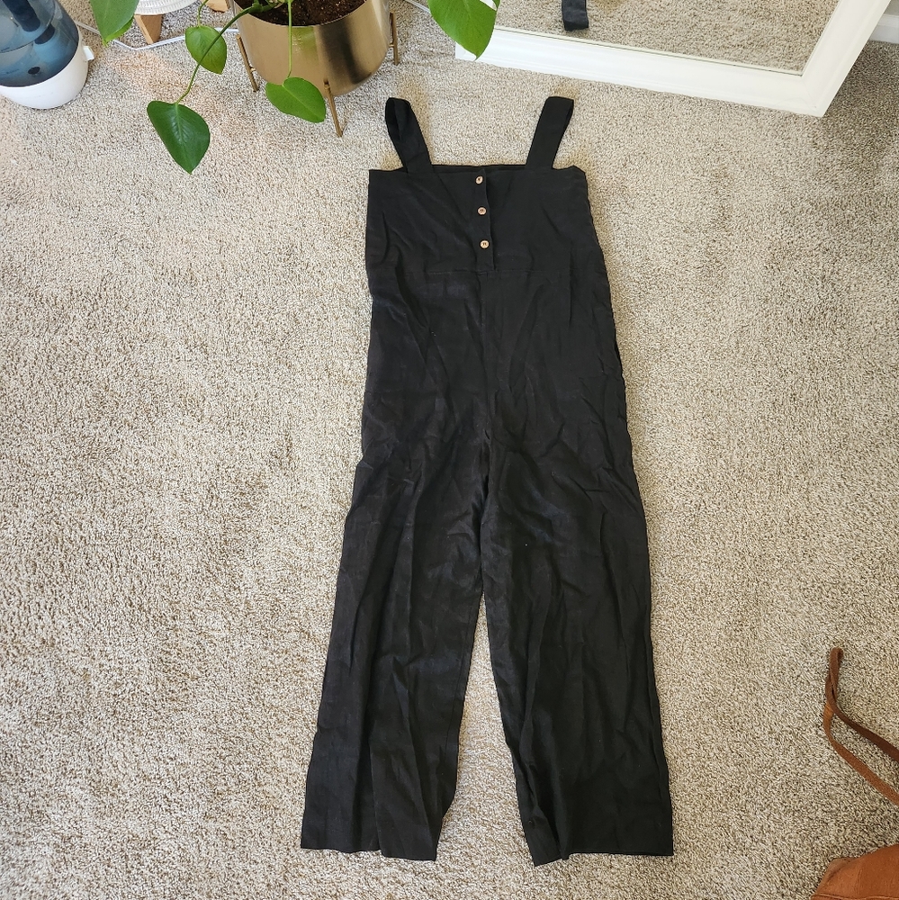 NWOT Linenfox Naomi Linen Jumpsuit - Black